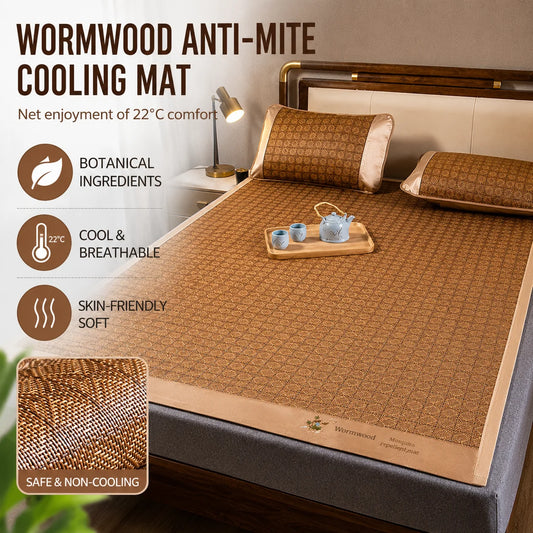 Colchoneta refrescante de seda helada para verano, de bambú natural plegable de doble cara, para camas de 1.5/1.8m, ideal para dormir sin ropa en el hogar o dormitorio.
