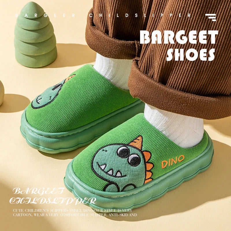 Otoño Invierno niños zapatillas de algodón niños pequeños interior antideslizante cálido Zapatilla de casa niños niñas bebé lindo zapatos de felpa de dibujos animados