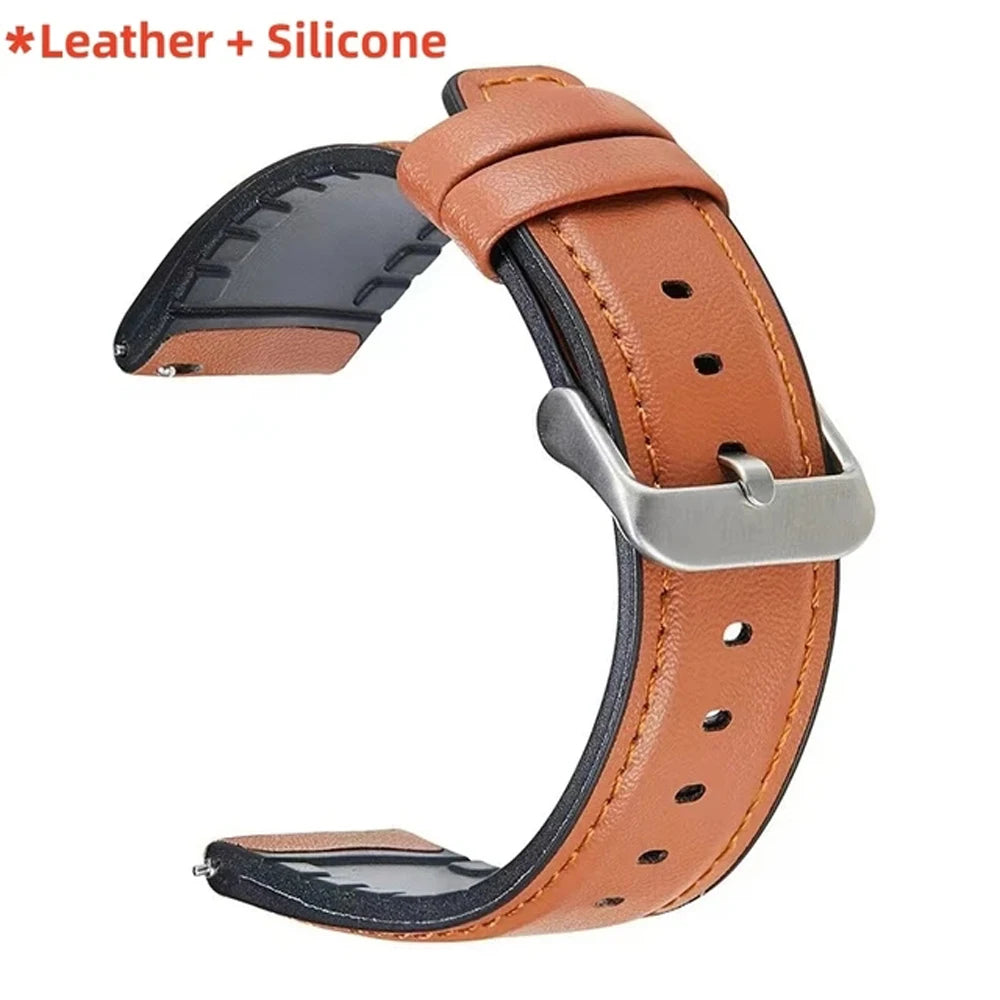 Correa de repuesto de 22mm para Huawei Watch GT6 6Pro GT5 GT 4 3 2 46mm Watch 5 4 Pro Smartwatch pulsera de silicona de cuero