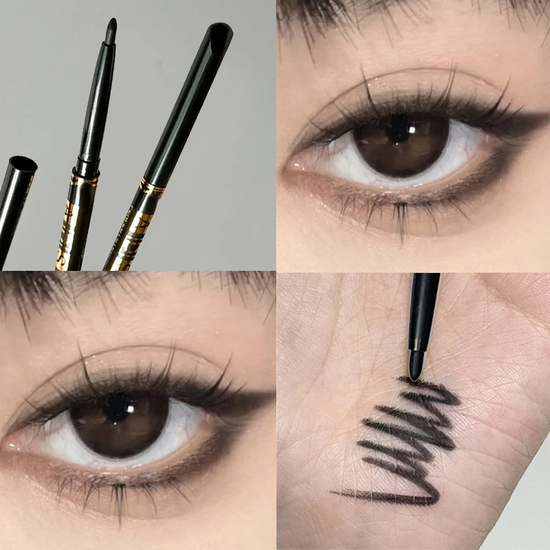 Lápiz delineador de ojos negro Punk, resistente al agua, de secado rápido, altamente pigmentado, delineador suave mate, maquillaje de ojos atrevido para principiantes, 1/2/5 Uds.