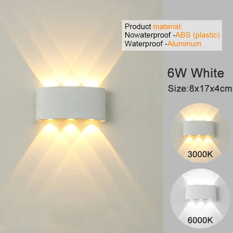 Apliques de pared LED, lámpara moderna para interiores y exteriores, luces blancas de montaje en pared arriba y abajo para decoración de sala de estar, pasillo y dormitorio