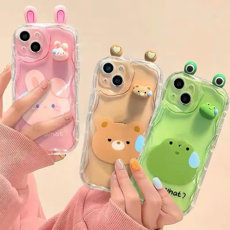 Funda de teléfono para OPPO Realme C35 C55 C21Y C25Y C11 C33 C31 C20 C21 C12 C15 C25 C30 C30S C25S C2 5 5i 5s 6i funda lindo oso 3D