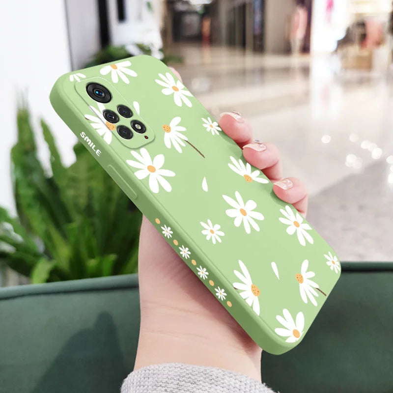 Funda de teléfono con diseño de margaritas para Xiaomi Redmi Note 14 13 12 12S 11 11S 10 10A 10T 10S 9T 9 8 7 Pro Plus 10C 4G 5G