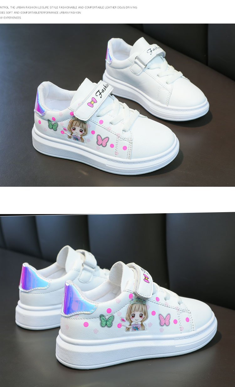 Zapatillas-zapatos informales para chico, zapatillas de deporte para niño, zapatos superiores de cuero para niña, zapatos blancos pequeños para niño, primavera 2023