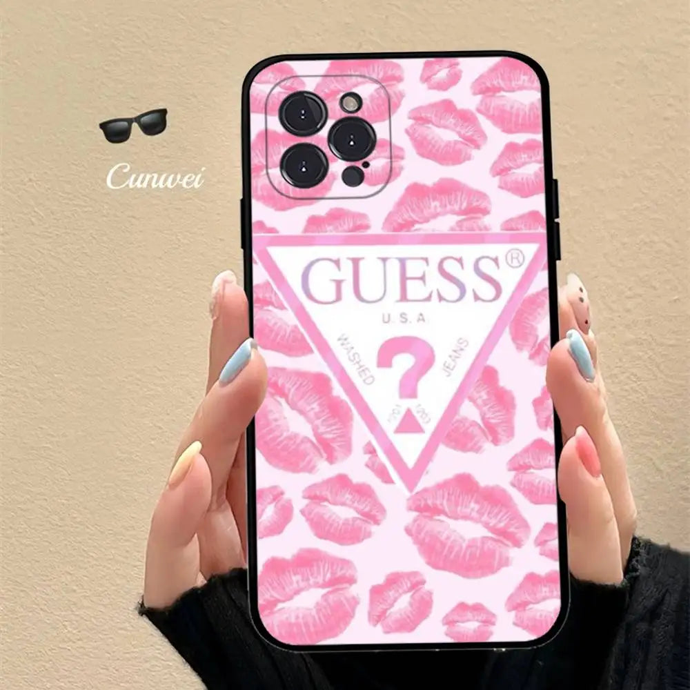 Funda para Teléfono de la Marca de Moda G-Guess para iPhone 17 16 15 16e 14 13 12 11 Pro Max Plus