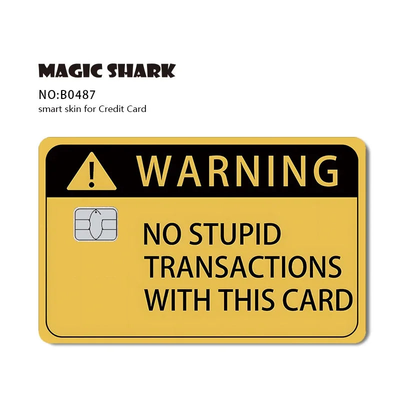 Tiburón mágico dinero dólar Bitcoin Anime yo-gi-oh calavera corazón cubierta pegatina película piel para tarjeta de crédito de débito lado frontal
