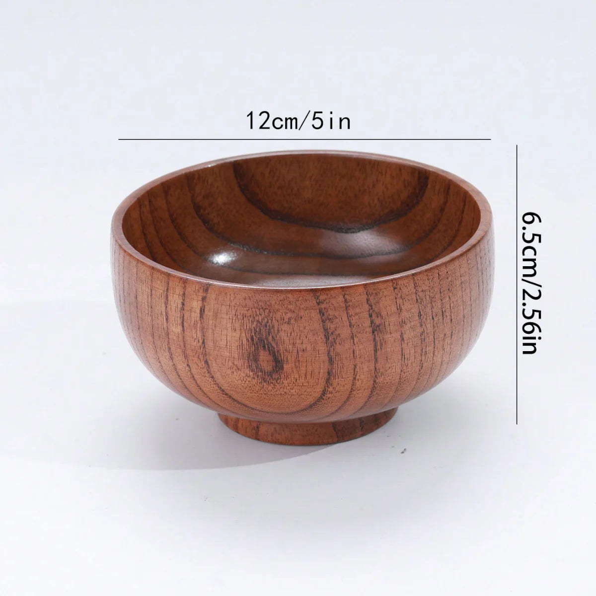 Tazón apilable de madera maciza, disponible en tamaños grande y pequeño, tazón de madera para el hogar para ensalada, arroz, sopa y fideos, 1 unidad