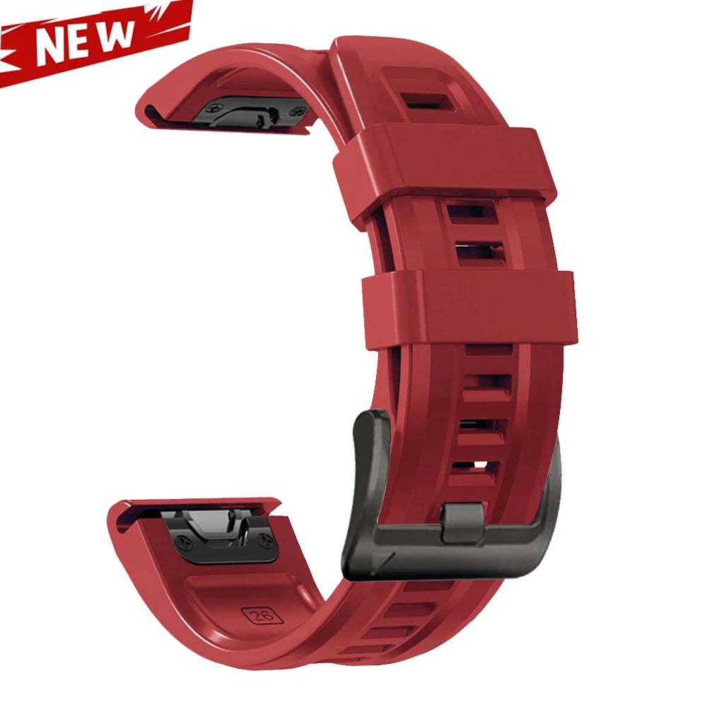 Correa deportiva de silicona QuickFit de 26 y 22mm para Garmin Fenix 7 7X PRO 6 6X GPS 5 5X Plus 3 HR Epix Pro instinto 2X