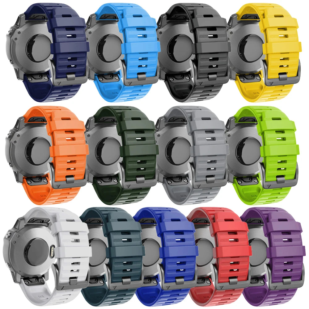 Correa deportiva de silicona para Garmin Descent G2 G1 Mk3i Mk2 Mk1/Fenix 8 Pro E 7 7X 6 6X 5 5X/Epix pulsera suave 22/26mm banda Quickfit