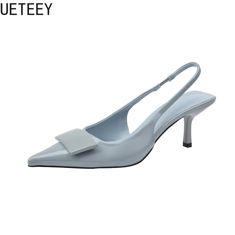 Sandalias de tacón alto para mujer, estilo de moda con punta en pico, diseño para banquetes y fiestas, verano 2026