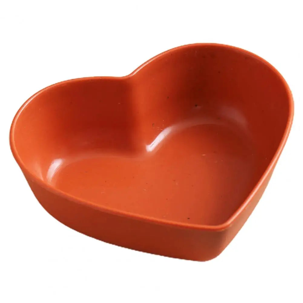 Plato de servir útil, plato de postre reutilizable, cuenco de salsa de cocina de plástico de almacenamiento en forma de corazón
