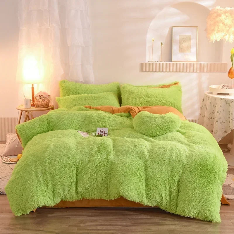 Juego de funda nórdica de felpa de lujo de 3/4 piezas: ropa de cama acogedora y suave, perfecta para el confort del dormitorio, ideal para habitaciones de invitados y dormitorio Aesth