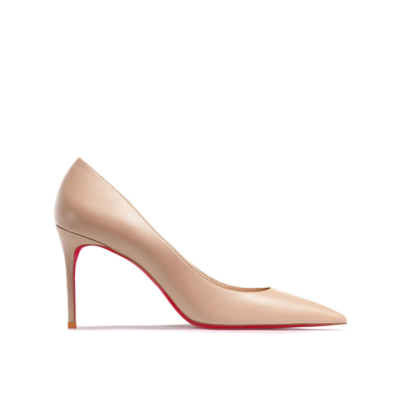 Nuevos Zapatos de Tacón Alto Puntiagudos de Boca Poco Profunda con Tacones Finos, Zapatos Individuales Blancos Mate de Moda para el Trabajo, Suela Blanda, Talla Única