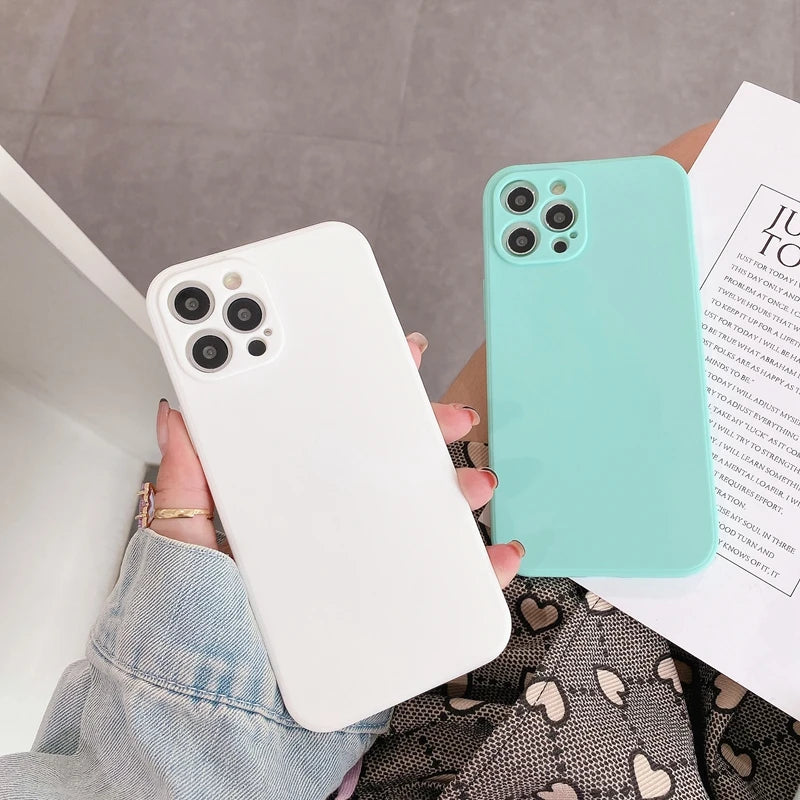 Funda de teléfono con protección de cámara para iPhone 11, 12, 13, 14 Pro Max XS X XR 7 8 Plus SE 2020, fundas traseras de parachoques a prueba de golpes