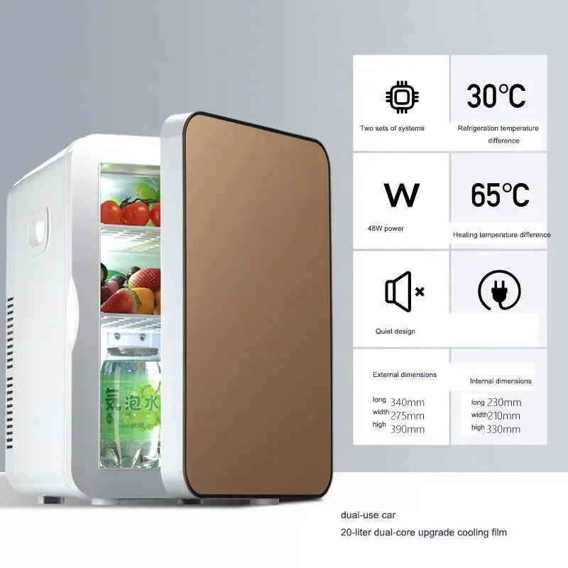 Household 220v 25L Mini Small Refrigerator Small Home Dormitory Car Home Dual-use Student Car System Refrigeration Single Use