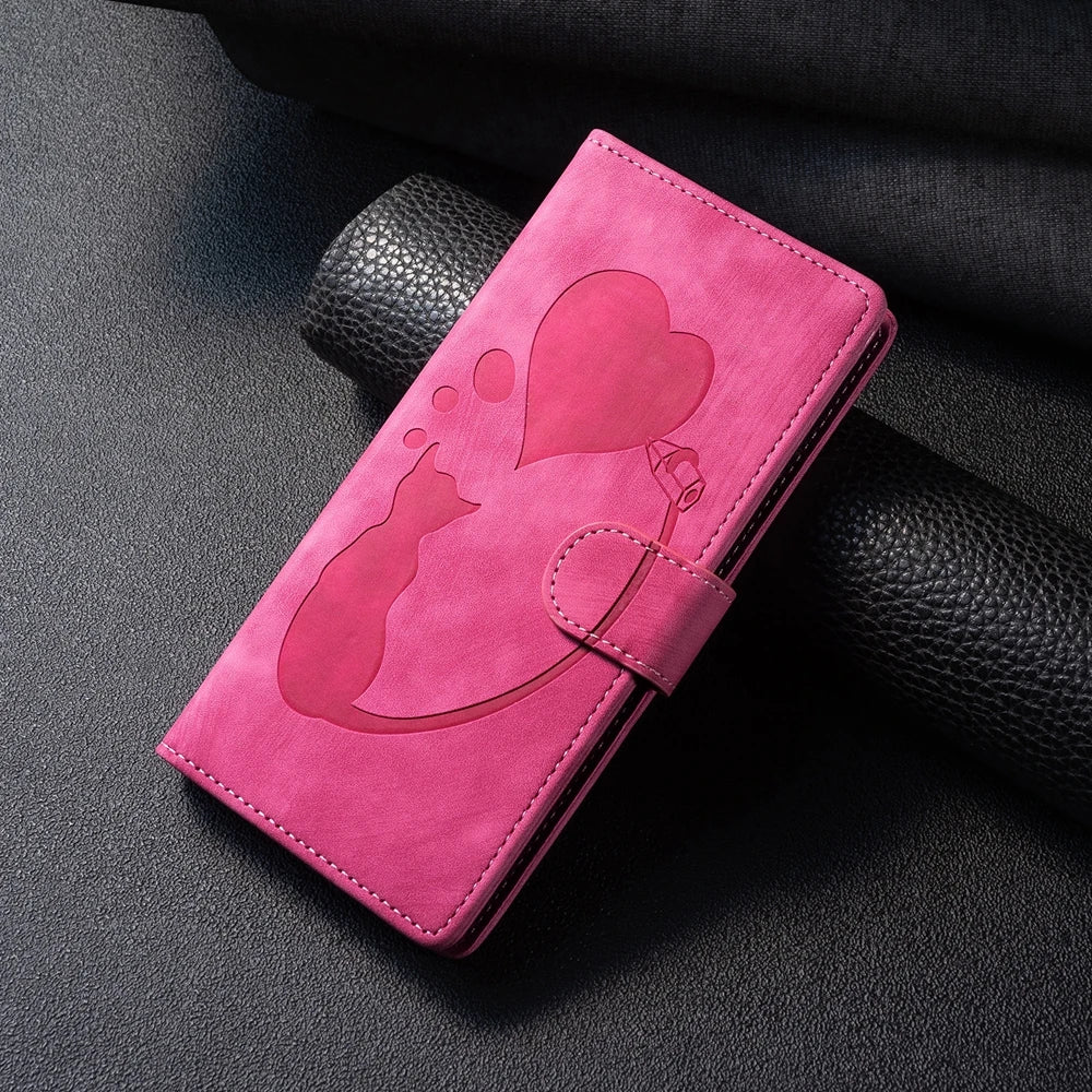 Funda tipo cartera de cuero con diseño de gato y mariposa para iPhone 17, 15, 16, 14, 13, 12, 11 Pro Max, iPhone 15 Plus