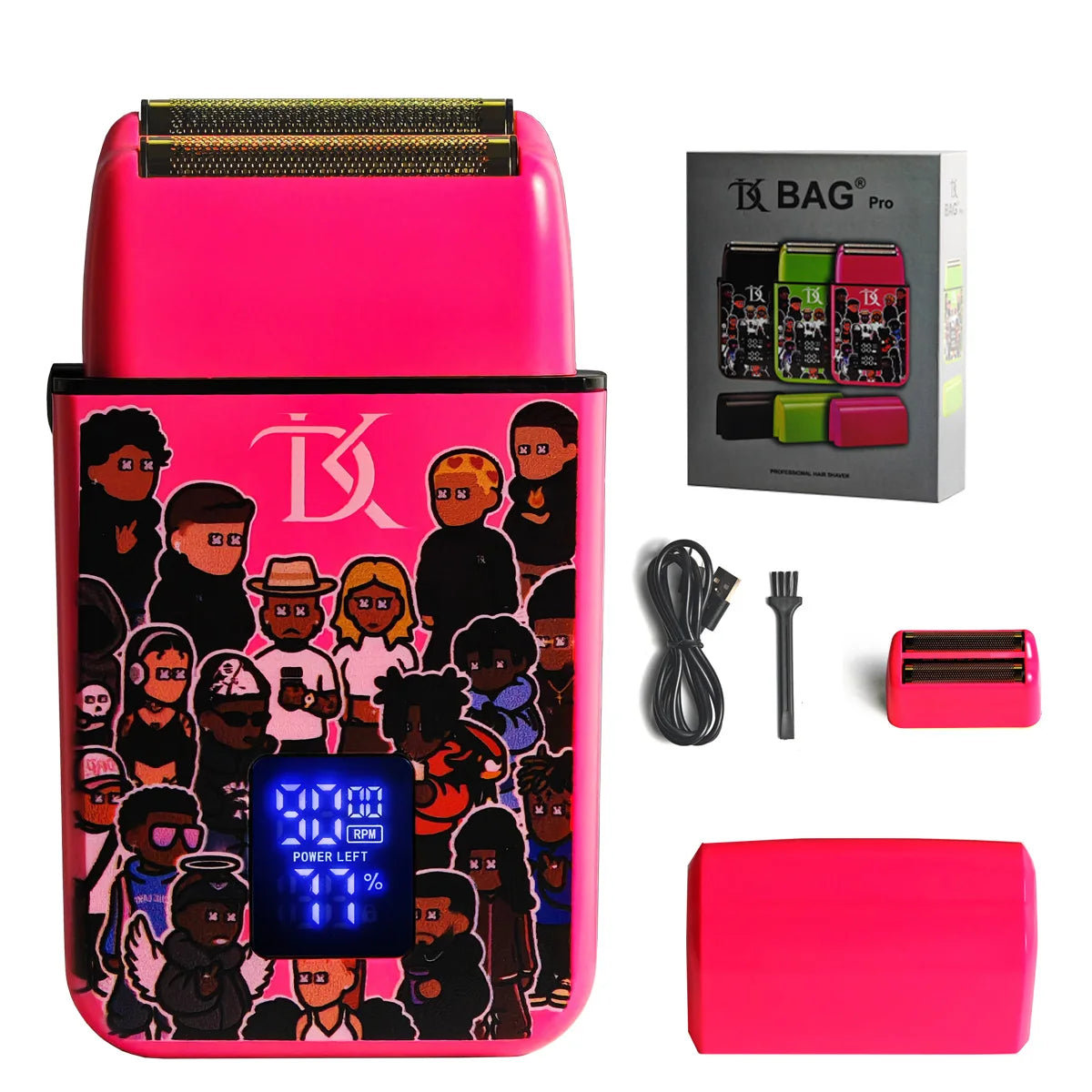 Cortapelos profesional para hombres 2025 DKBAG-078 recortador de barba dentada con cuchilla DLC con carga USB y Motor sin escobillas 7200 RPM