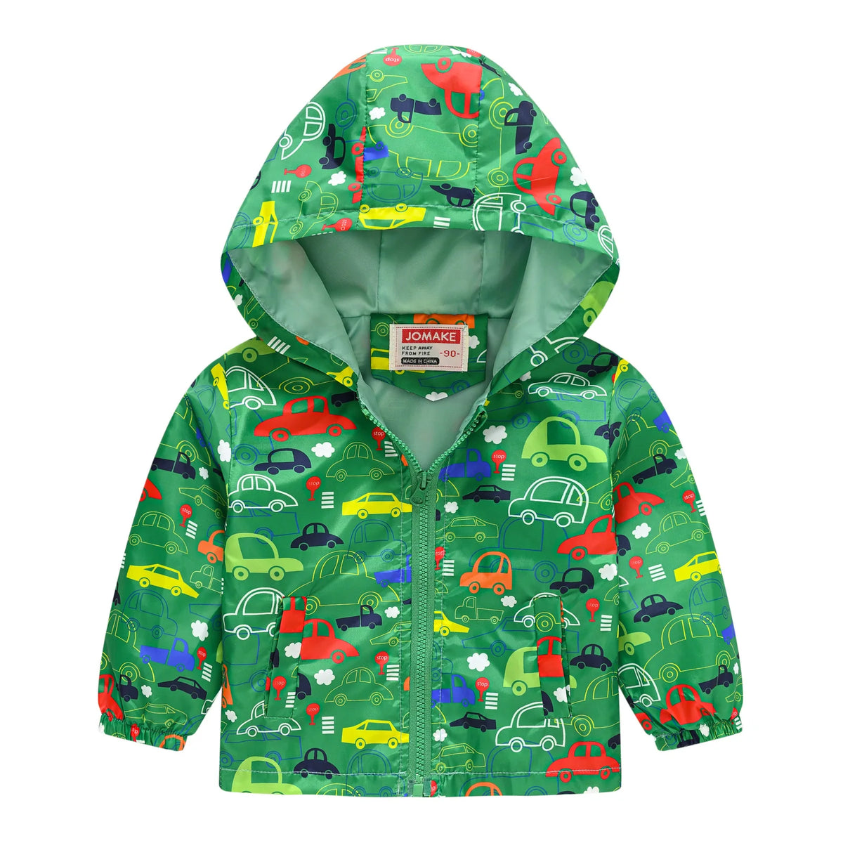 Chaqueta impermeable con capucha para niños y niñas, cortavientos con cremallera y estampado de dinosaurio de dibujos animados, a la moda, novedad