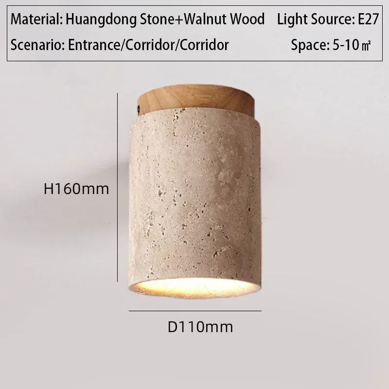 Lámpara de techo LED de piedra travertino, accesorio de iluminación para pasillo, sala de estar, comedor, decoración de dormitorio, lámpara de techo