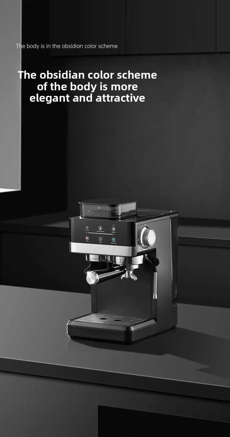 Molino de Café Eléctrico + Máquina de Café Integrada | Totalmente Automático, Granos de Café Recién Molidos | Molienda Rápida para el Desayuno