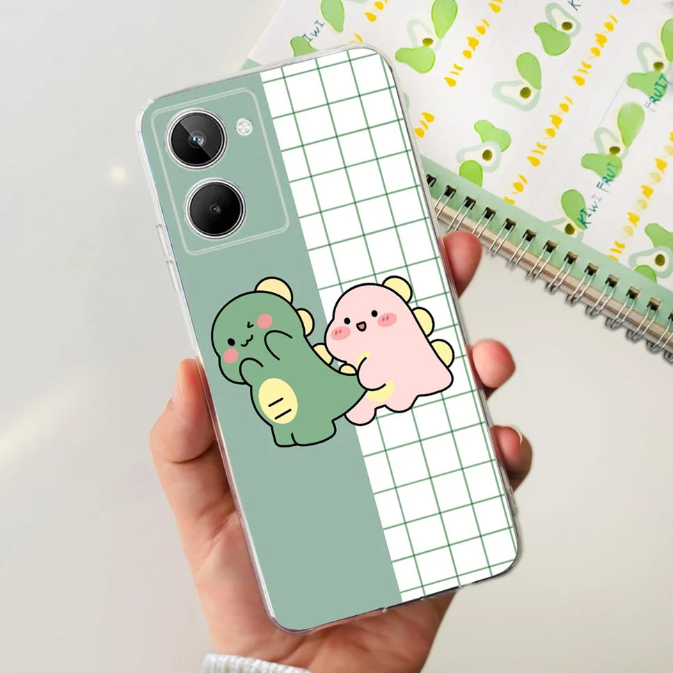 Para Realme 10 4G RMX3630 funda de teléfono suave de silicona TPU a prueba de golpes para Realme 10 funda protectora trasera con diseño de dibujos animados bonitos