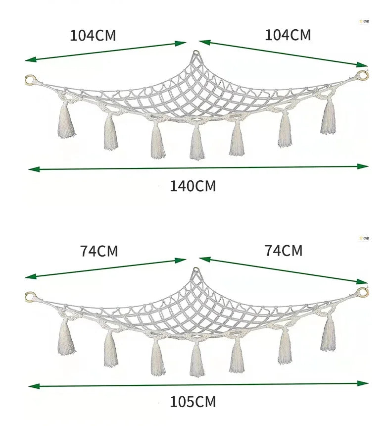 Hammock Net Toys Storage Boho Decor Children Room Toys Stuffed Animals Toys Hammock Net Organize Bohemia Soft Storage Swing