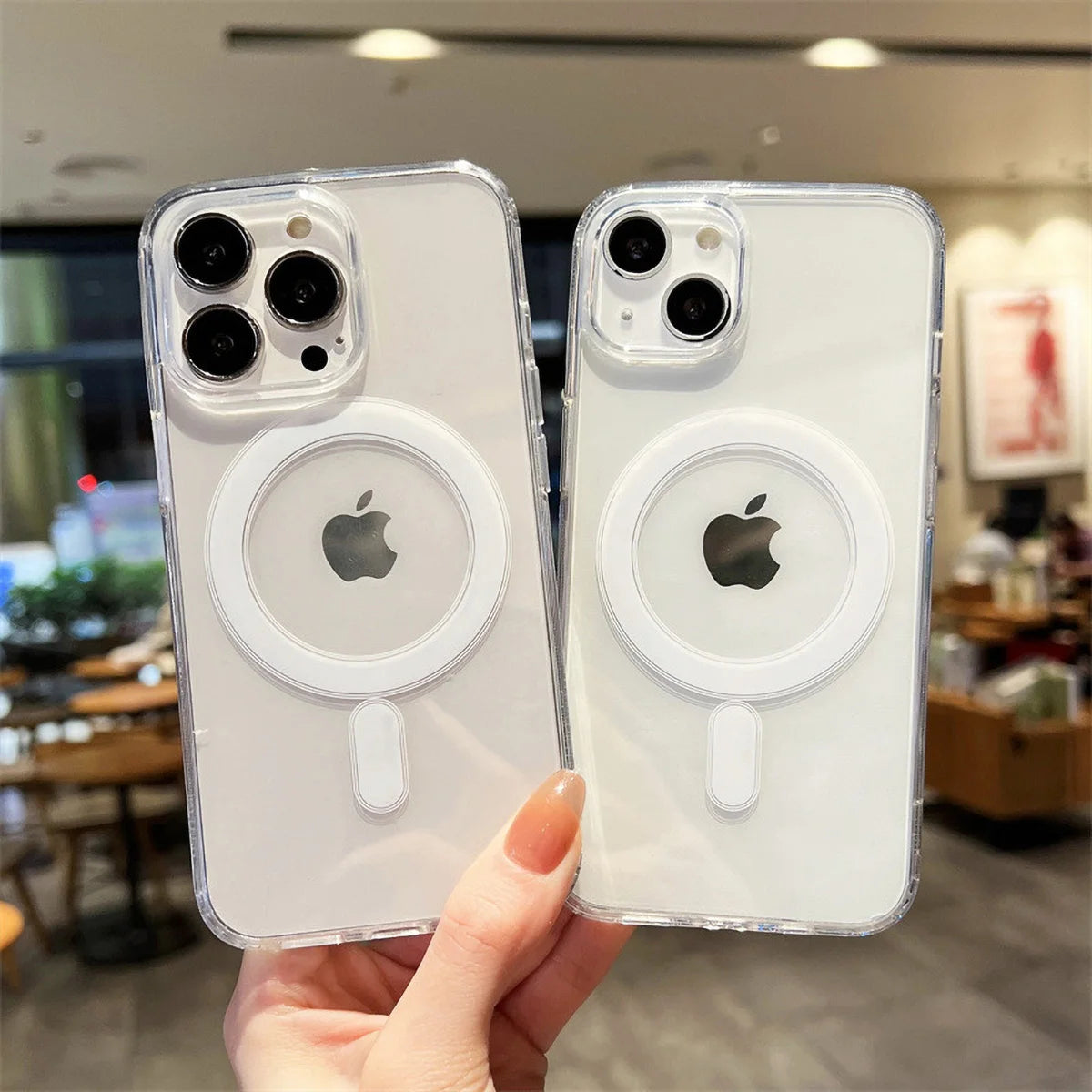 Funda de teléfono magnética transparente para iPhone 17 Pro Max 16 13 11 15 14 12 17 Air 17Promax Funda de silicona suave a prueba de golpes