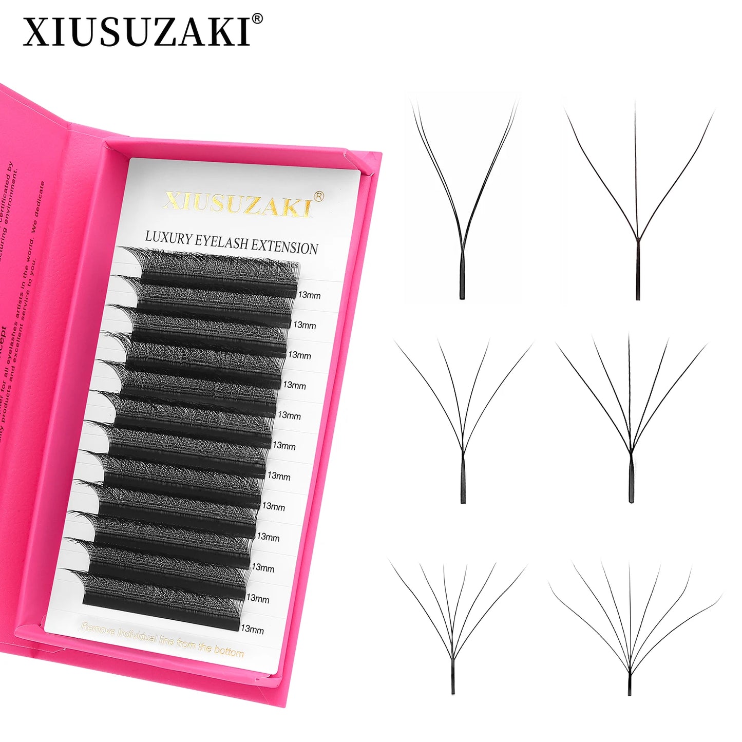 XIUSUZAKI pestañas en forma de W Bloom 2D 3D 4D 5D 6D 7D 8D floración automática ventiladores prefabricados extensiones de pestañas YY pestañas individuales