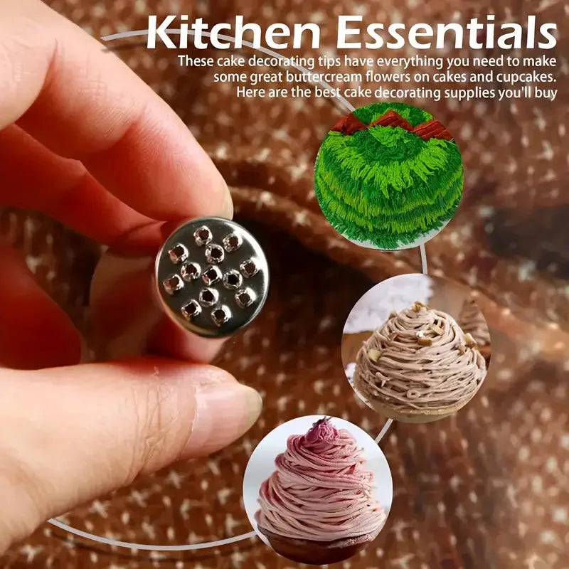 Juego de decoración de pasteles de acero inoxidable, puntas de glaseado sin costuras y boquillas para tuberías de hierba, Ideal para decoración de pasteles DIY, suministros para hornear, 3 uds.