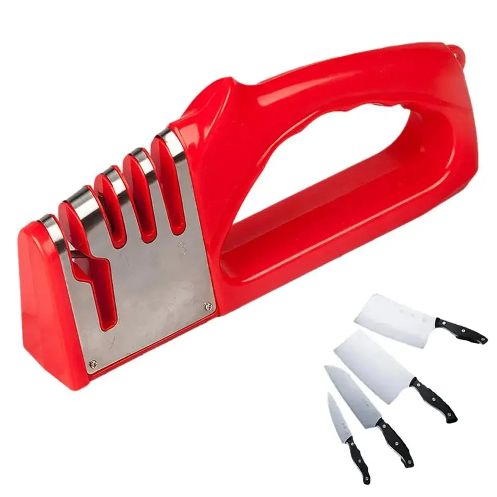Afilador de cuchillos de cocina de 4 segmentos, Base antideslizante portátil multifuncional, accesorios de utensilios de cocina para el hogar