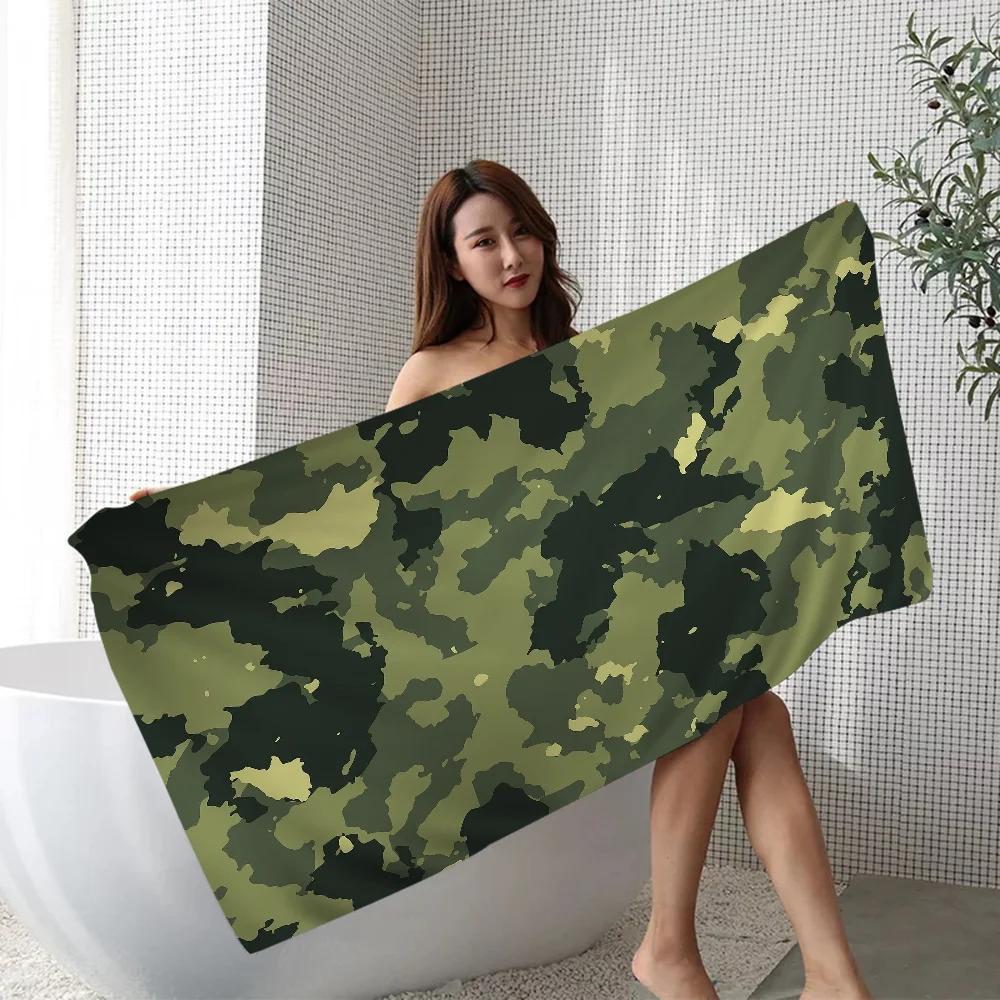Toalla de playa de microfibra con patrón de camuflaje, toalla de playa de microfibra, absorbente, secado rápido, suave, Yoga, complejo turístico, montaña