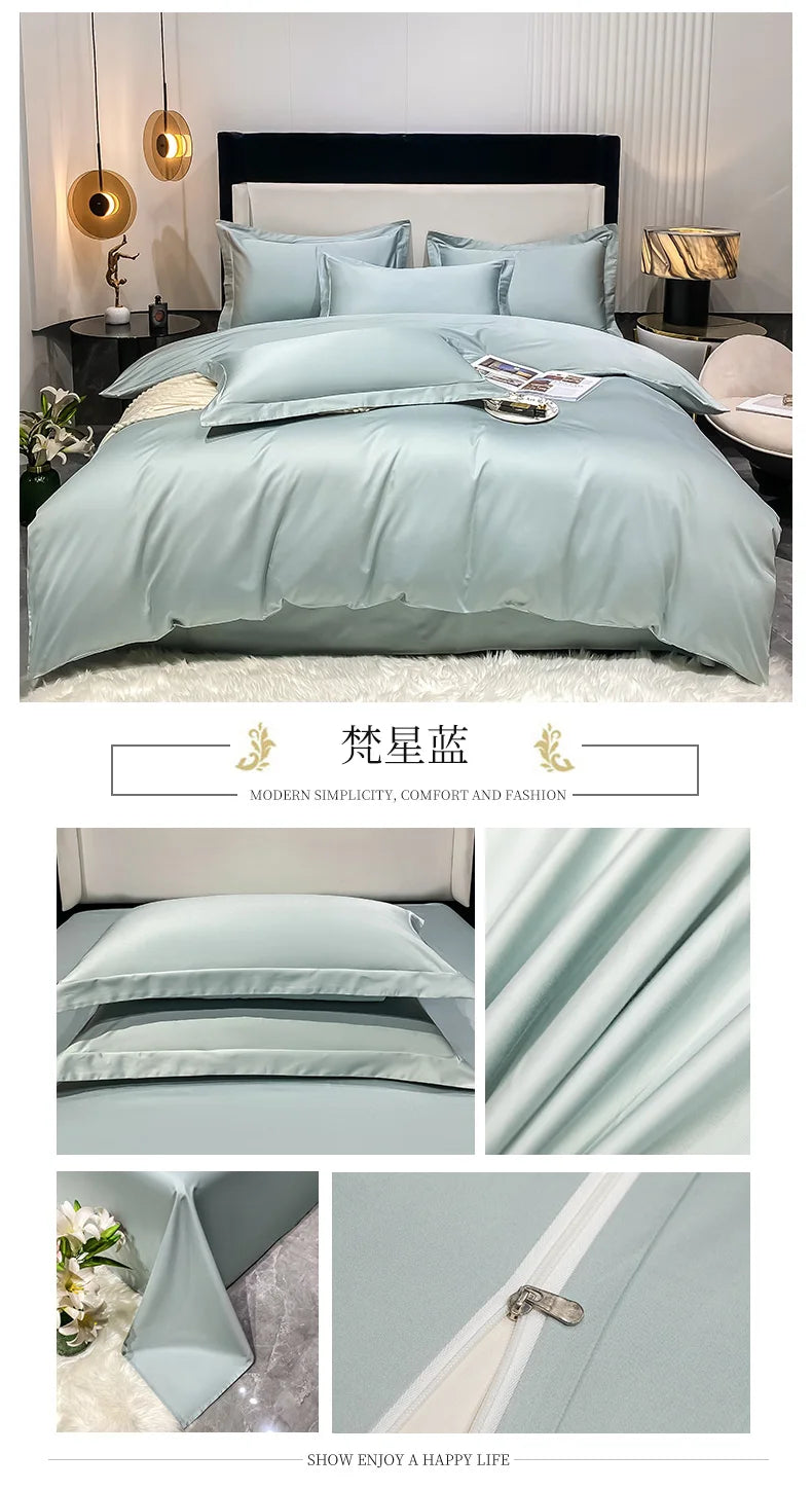 Juego de cama de lujo 100% algodón egipcio funda nórdica funda de almohada Ru Europa doble tamaño Queen King ropa de cama juegos de sábanas suaves