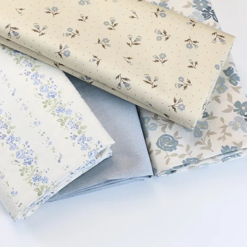 235x50cm tela azul gris rosa raya floral estampado de hojas funda nórdica juego de cuatro piezas tela de cama