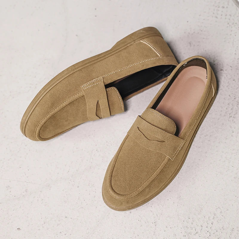 Gran oferta de mocasines sin cordones para hombre, ligeros, transpirables, cómodos, planos para exteriores, suela suave antideslizante, zapatos informales para caminar a diario