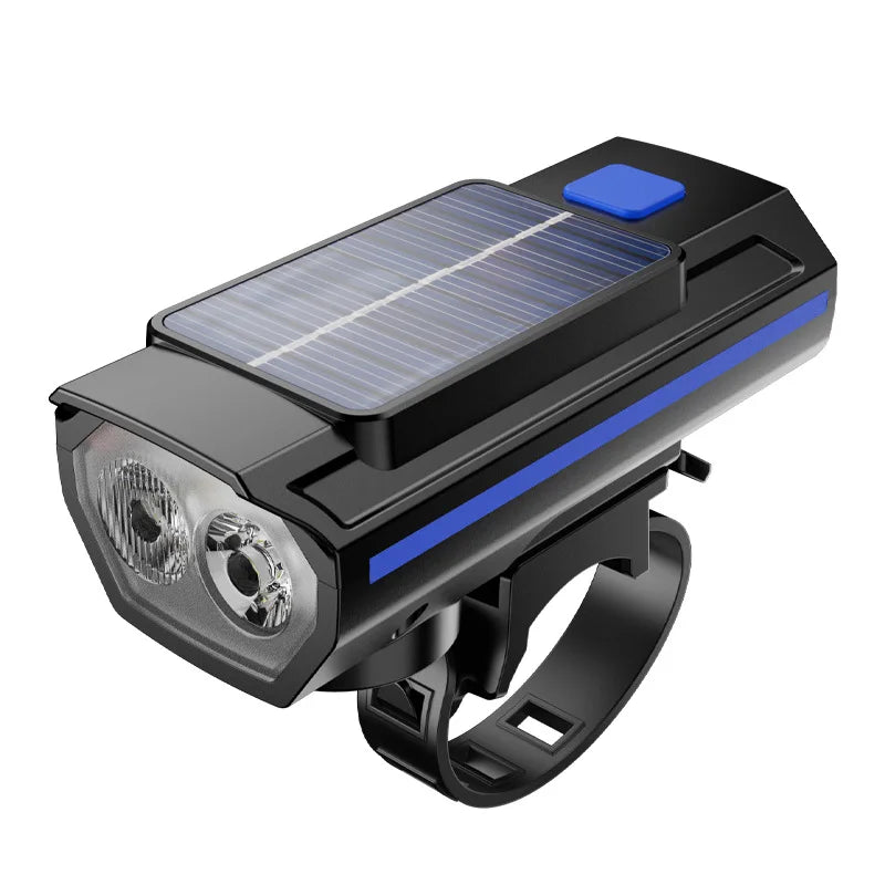 Luz Solar para bicicleta con bocina, 120dB, TYPE-C, carga rápida, lámpara frontal para bicicleta de montaña y carretera, linterna para bicicleta de 1200 mah