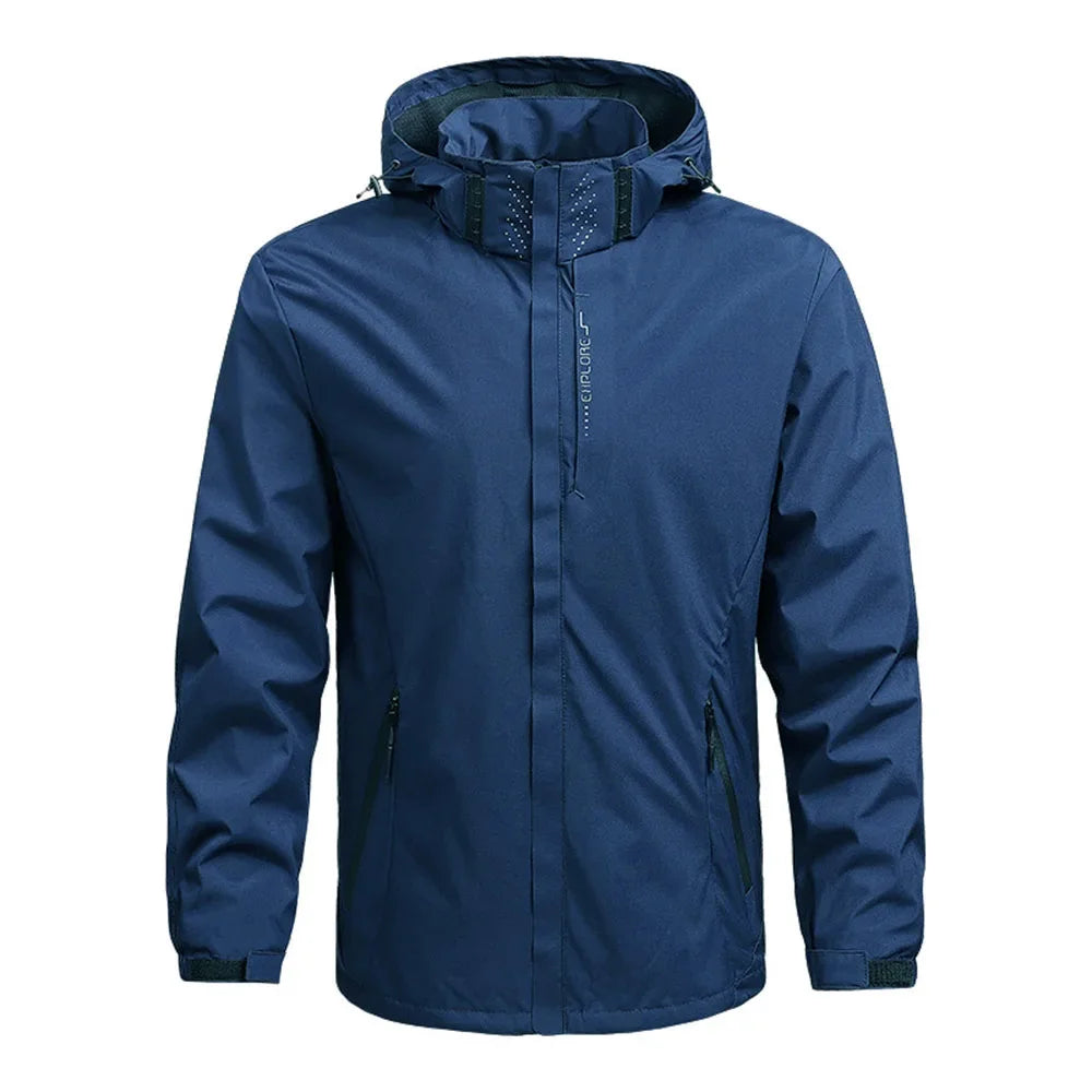 Chaqueta impermeable para hombre, impermeable exterior ligero con capucha para exteriores, chaqueta a prueba de viento para senderismo, chaquetas para escalar al aire libre