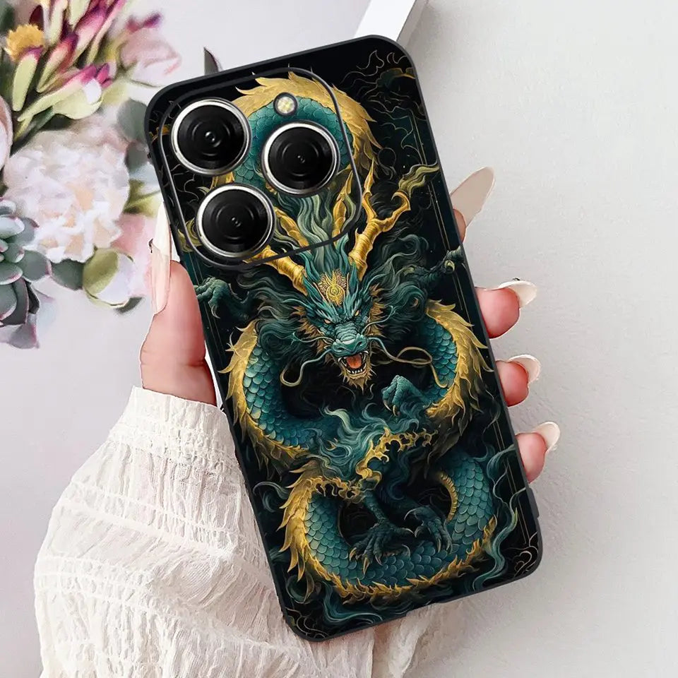 Para Tecno Spark 20c 20 Pro Plus Spark20 Pro Funda de teléfono Funda trasera de goma suave Mujer moda patrón de dibujos animados Funda de parachoques