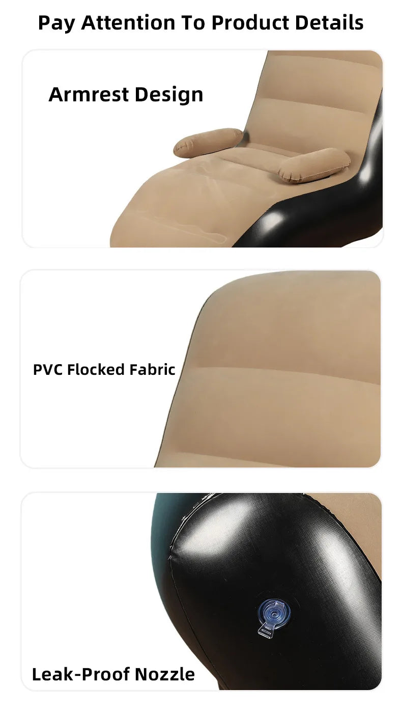 Inflatable Lounger Sofa with Storage Bag for Living Room And Bedroom Lazy Sofa Compact Foldable Seat Cushion