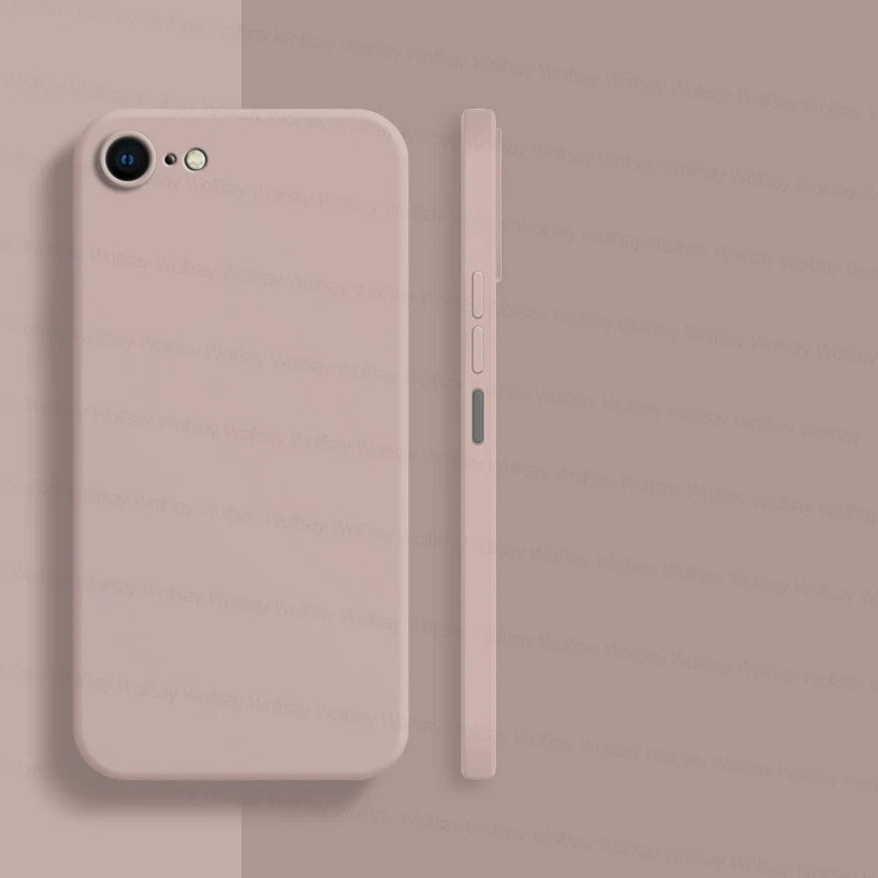 Para iPhone 8 funda para iPhone SE 2022 2020 7 8 Plus funda de lujo a prueba de golpes suave TPU silicona líquida funda trasera de teléfono