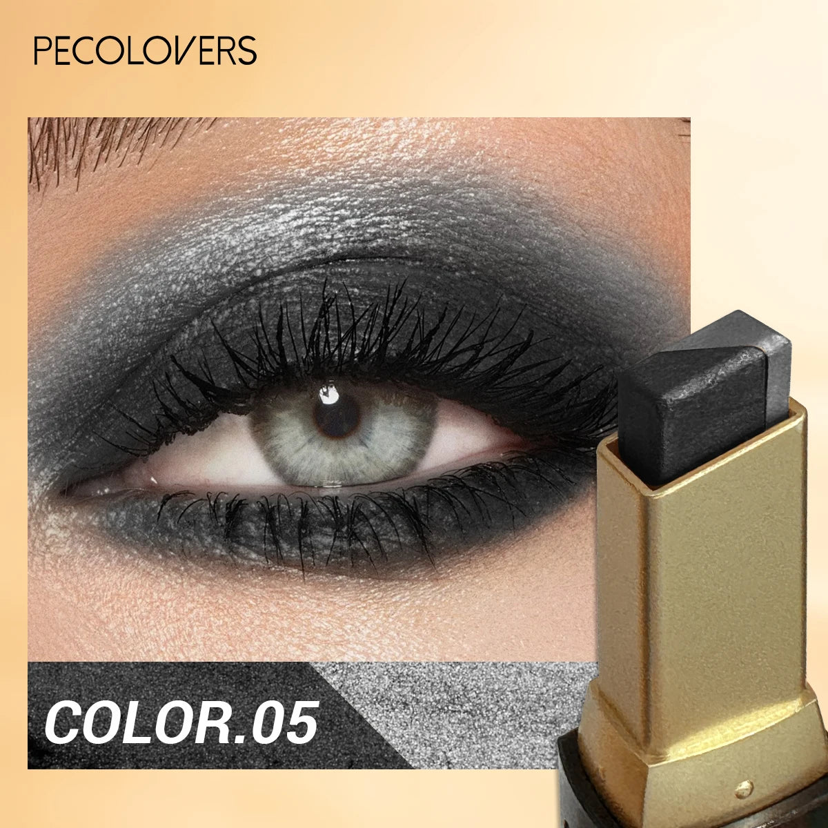 Barra de sombra de ojos de doble color, color de ojos mezclable para maquillaje diario, marrón y rosa, producto cosmético para maquillaje de ojos, 1 ud.