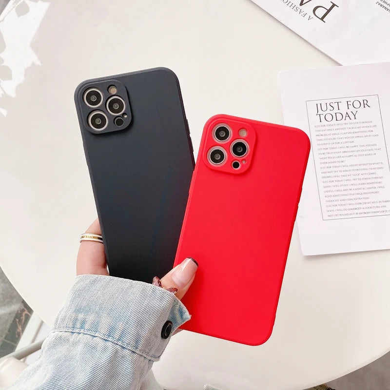 Funda de teléfono con protección de cámara para iPhone 11, 12, 13, 14 Pro Max XS X XR 7 8 Plus SE 2020, fundas traseras de parachoques a prueba de golpes