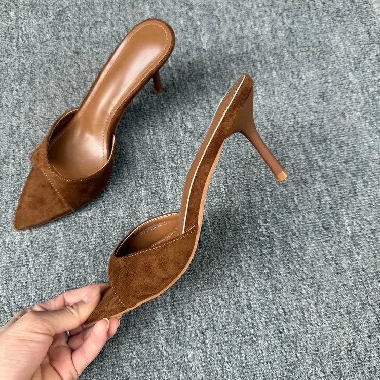 Nuevas sandalias sexys de tacón alto y fino para mujer, estilo callejero, para fiesta, sandalias de stripper, de verano, con punta abierta, fáciles de poner.