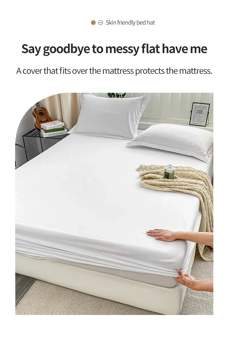 Sábana bajera cepillada de color sólido de primera calidad, tejido de satén ultrasuave para noches acogedoras: ropa de cama hipoalergénica y de fácil cuidado
