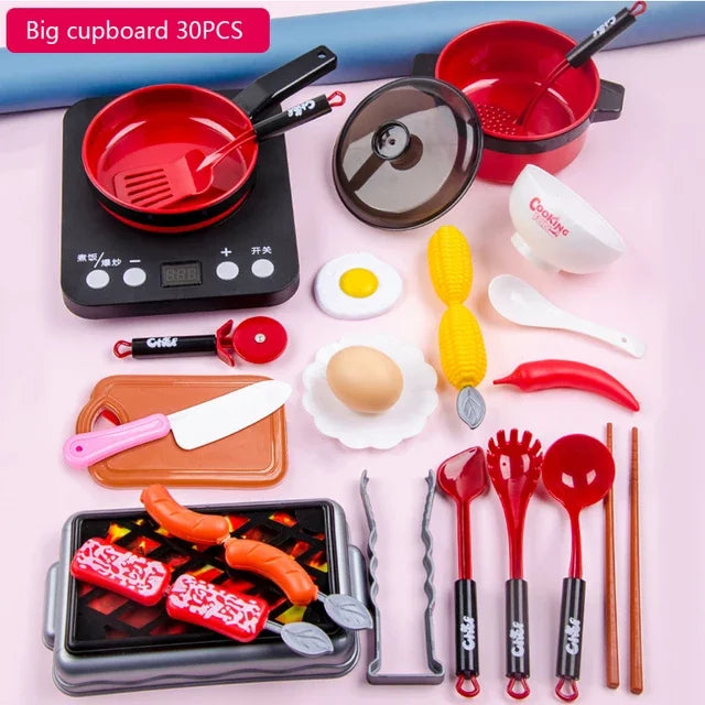 Juego de juguetes de cocina para niños y niñas, utensilios de cocina para cortar frutas, educación de simulación, juego de simulación