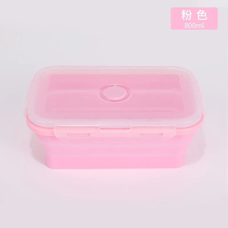 Contenedores plegables de almacenamiento de alimentos de 4PS con tapas y ventilación, juego de contenedores de preparación de comidas plegables de silicona apilables para cocina