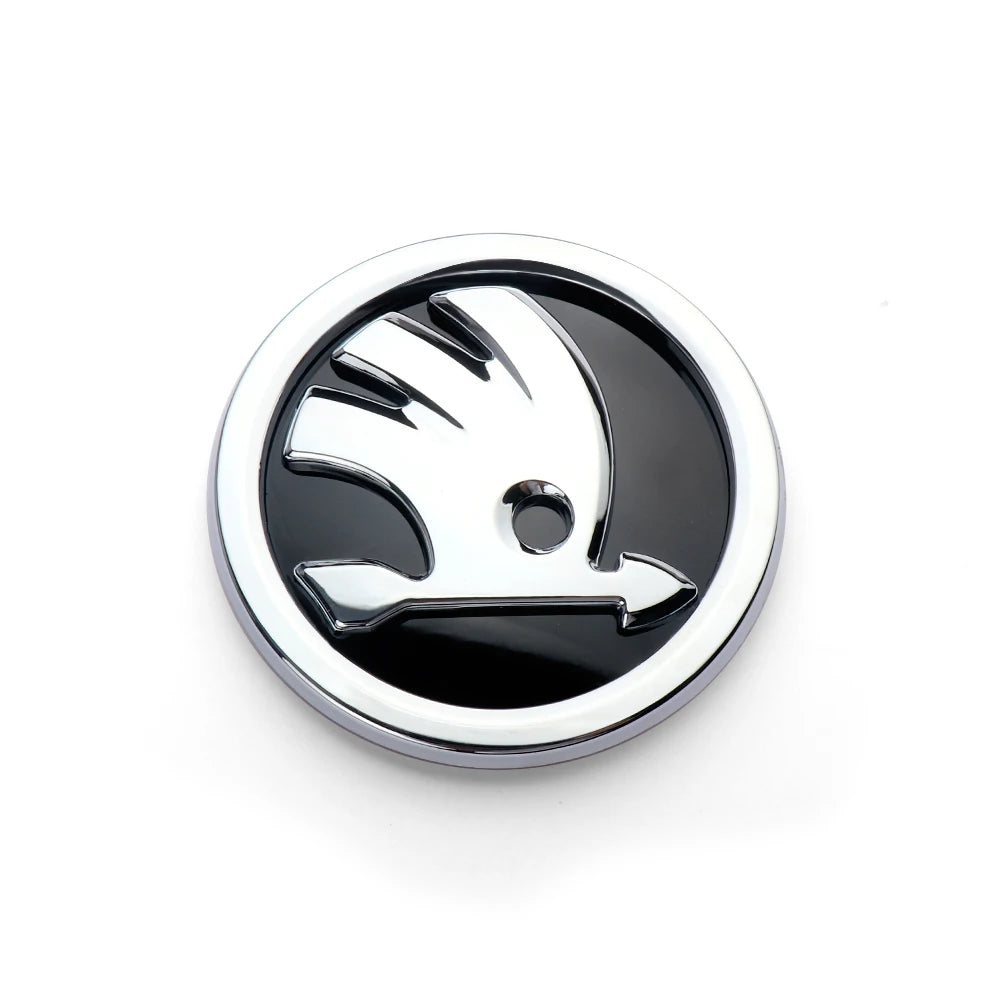 Emblema ABS de 80/90/100mm para el capó delantero del coche, adhesivo para maletero, para Skoda Yeti, Octavia, Fabia, Kodiaq, Rapid, Karoq, Superb, Kamiq S