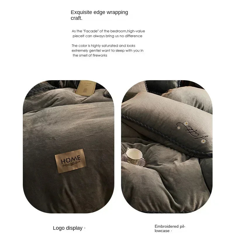 Funda nórdica de felpa para cama de pareja, colchas para cama individual, doble, Queen, King, Velvect, cálida y suave, nórdica, para invierno