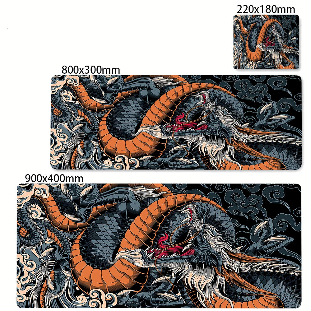 Alfombrilla grande para ratón de dragón blanco y negro, alfombrilla para ratón para juegos, Base de goma grande, alfombrilla para ratón, alfombrilla para escritorio púrpura, alfombrillas para ratón 400x900