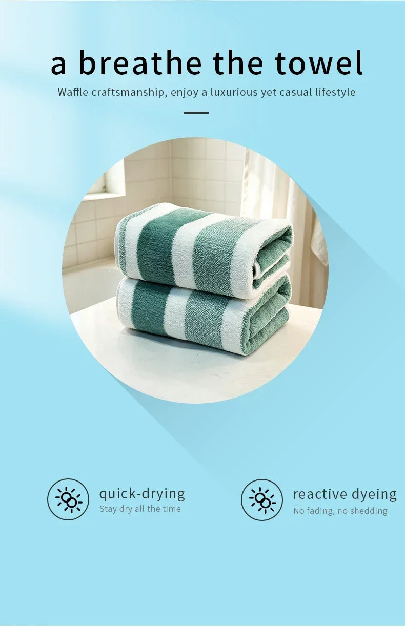 Paquete de 2 Toallas con Alta Capacidad de Absorción de Agua, Secado Rápido, Sin Desprendimiento de Pelusa y Durabilidad - Muy Adecuadas para el Hogar, la Playa y el Rostro