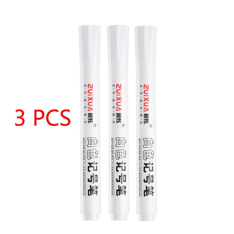 Evidenziatori bianchi da 1/3/5 pezzi, penna gel bianca oleosa impermeabile da 2,0 mm, pennarelli per schizzi graffiti, articoli di cancelleria e forniture scolastiche